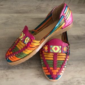 Mexican leather multicolor sandal/chancla 6.5